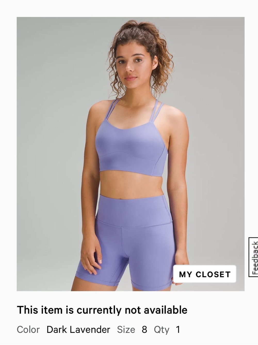 Lululemon Strappy Sports Bra - Picture 3 of 3